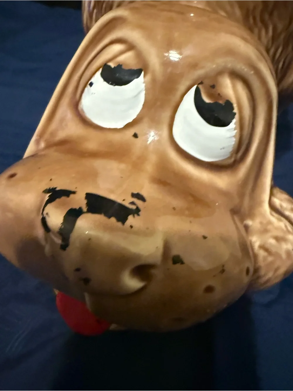 Vintage McCoy Pottery Thinking Dog Puppy Cookie Jar, #0272